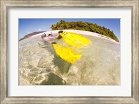 Couple snorkeling near Beqa Lagoon, Fiji Fine Art Print