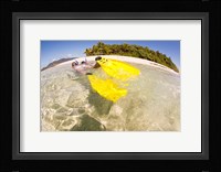 Couple snorkeling near Beqa Lagoon, Fiji Fine Art Print