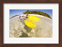 Couple snorkeling near Beqa Lagoon, Fiji Fine Art Print