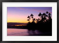 Fiji Islands, Tavarua, Palm trees and sunset Fine Art Print