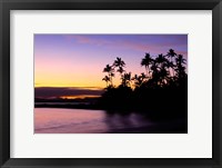 Fiji Islands, Tavarua, Palm trees and sunset Fine Art Print