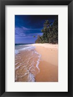 Fiji Islands, Tavarua, Surf over the sand Framed Print