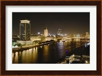 Night View of the Nile River, Cairo, Egypt Fine Art Print