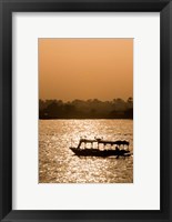 Egypt, Luxor Water taxi at sunset Nile River Fine Art Print