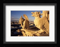 Gargoyles of the Notre Dame Cathedral, Paris, France Fine Art Print