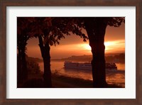 Sunset, Cruise ship, Danube River, Bratislava, Slovakia Fine Art Print