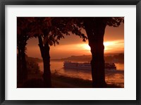 Sunset, Cruise ship, Danube River, Bratislava, Slovakia Fine Art Print
