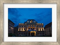 Night view of Bratislava Opera House, Slovakia Fine Art Print