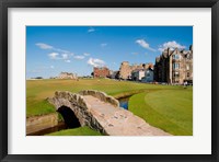 Golfing the Swilcan Bridge on the 18th Hole, St Andrews Golf Course, Scotland Fine Art Print