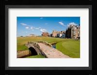 Golfing the Swilcan Bridge on the 18th Hole, St Andrews Golf Course, Scotland Fine Art Print
