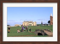 18th Hole and Fairway at Swilken Bridge Golf, St Andrews Golf Course, St Andrews, Scotland Fine Art Print