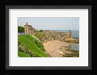 Coastline Beach and Ruins of St Andrews, Scotland Framed Print
