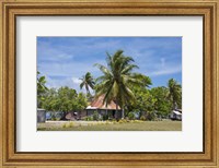 Fiji, Southern Lau Group, Island of Fulanga. Village of Fulanga. Typical village home. Fine Art Print
