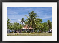 Fiji, Southern Lau Group, Island of Fulanga. Village of Fulanga. Typical village home. Fine Art Print