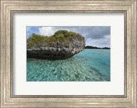 Fiji, Island of Fulanga. Lagoon inside volcanic caldera. Mushroom islets, limestone formations. Fine Art Print