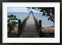Long wooden pier, Coral Coast, Viti Levu, Fiji, South Pacific Fine Art Print