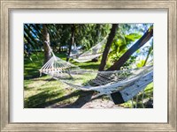 Hammock on the beach, Nacula island, Yasawa, Fiji, South Pacific Fine Art Print
