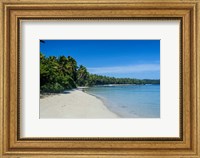 White sand beach and turquoise water, Nanuya Lailai Island, Blue Lagoon, Yasawa, Fiji, South Pacific Fine Art Print