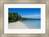 White sand beach and turquoise water, Nanuya Lailai Island, Blue Lagoon, Yasawa, Fiji, South Pacific Fine Art Print