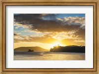 Sunset over the beach, Nacula Island, Yasawa, Fiji Fine Art Print