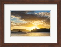 Sunset over the beach, Nacula Island, Yasawa, Fiji Fine Art Print