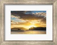 Sunset over the beach, Nacula Island, Yasawa, Fiji Fine Art Print