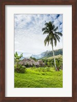 Traditional thatched roofed huts in Navala in the Ba Highlands of Viti Levu, Fiji, South Pacific Fine Art Print