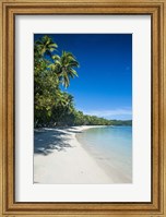 White sand beach and water at the Nanuya Lailai island, the blue lagoon, Fiji Fine Art Print