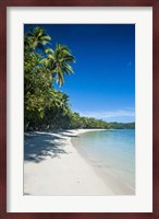 White sand beach and water at the Nanuya Lailai island, the blue lagoon, Fiji Fine Art Print