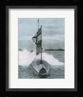 World War I (1914-1918). The British submarine E-8. Sank a German destroyer in the North Sea Fine Art Print