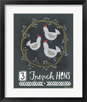3 French Hens Framed Print