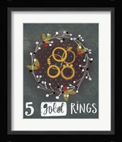 5 Gold Rings Framed Print