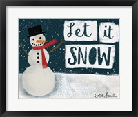 Night Snowman Framed Print