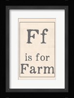 F is for Farm Framed Print
