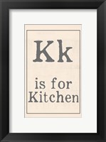 K is for Kitchen Fine Art Print