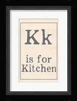 K is for Kitchen Framed Print