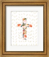 Orange Floral Cross Fine Art Print