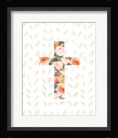 Orange Floral Cross Fine Art Print