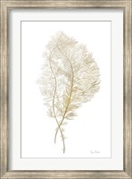 Fern Algae Gold on White Fine Art Print