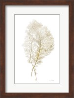 Fern Algae Gold on White Fine Art Print
