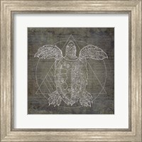 Turtle Geometric Silver Fine Art Print