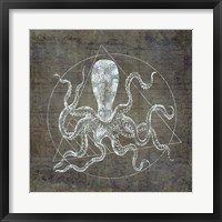 Octopus Geometric Silver Fine Art Print