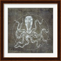 Octopus Geometric Silver Fine Art Print