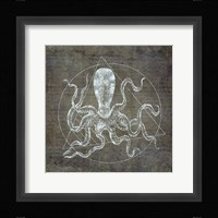 Octopus Geometric Silver Framed Print
