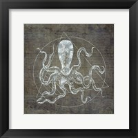 Octopus Geometric Silver Framed Print