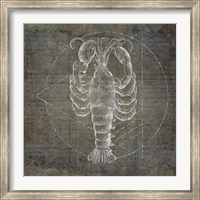 Lobster Geometric Silver Fine Art Print