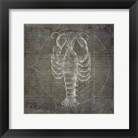 Lobster Geometric Silver Framed Print