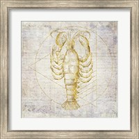 Lobster Geometric Gold Fine Art Print