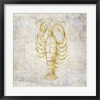 Lobster Geometric Gold Fine Art Print