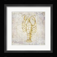Lobster Geometric Gold Framed Print